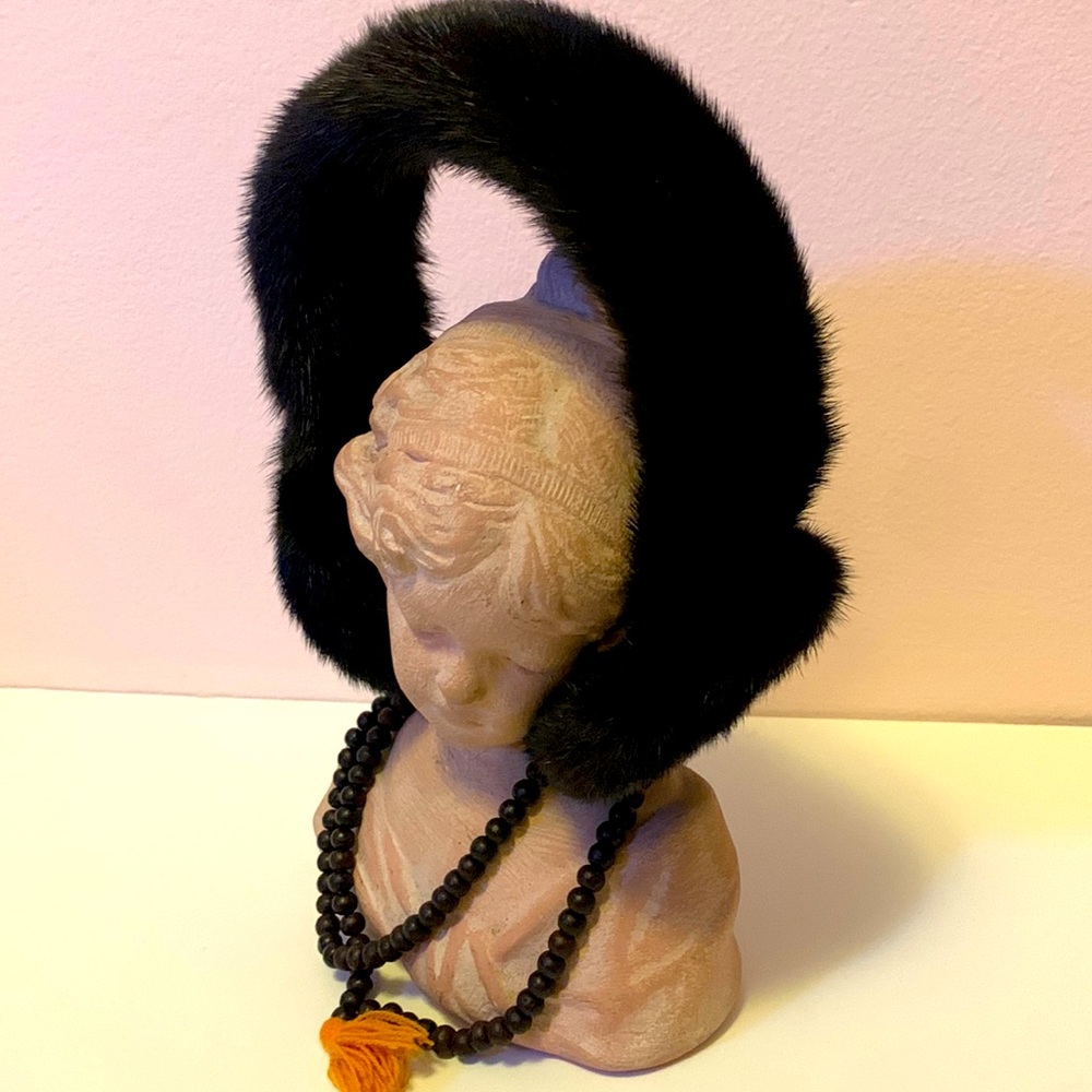 Women’s Black/brown Rabbit fur ear muffs